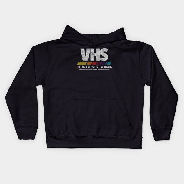 Vintage VHS - The Future Is Here Kids Hoodie by megsna
